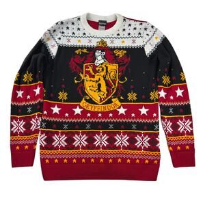 Harry Potter Knitted Pullover Sweater Gryffindor Seal Crest Sweater M